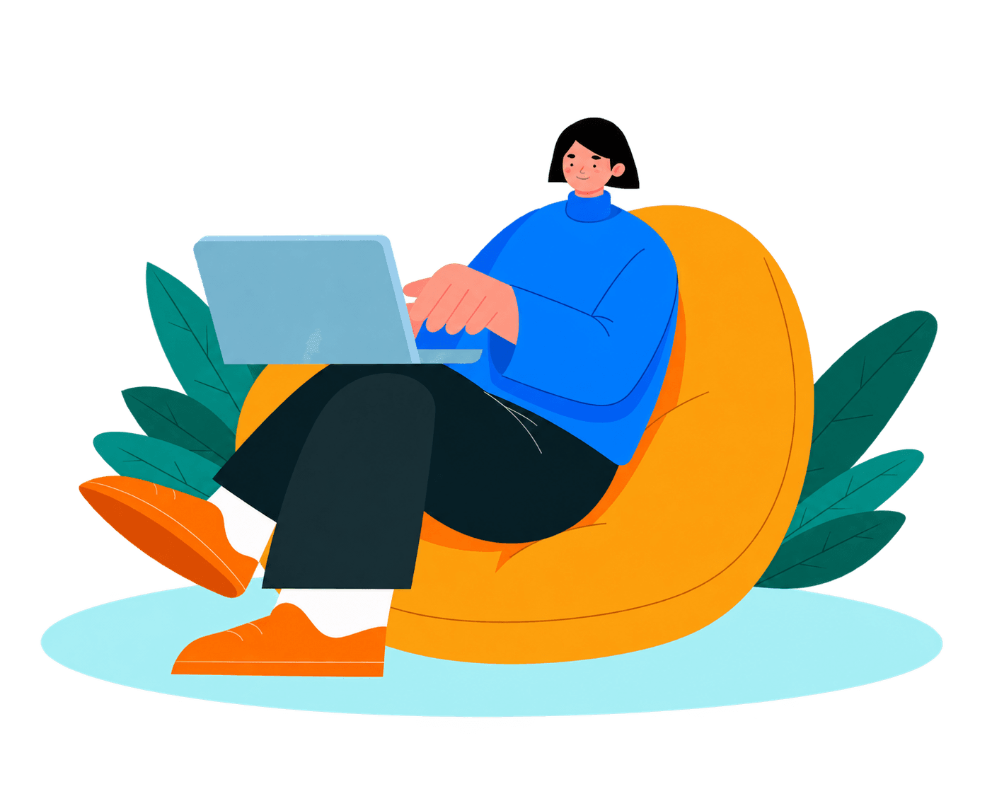 Person using a laptop